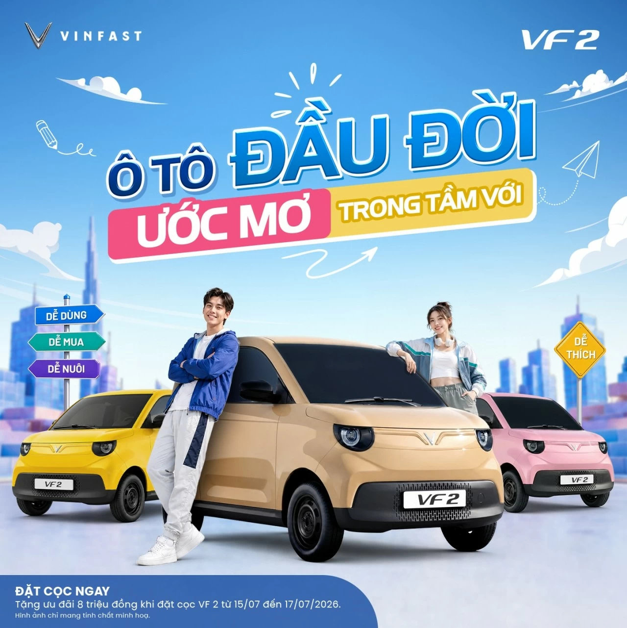 VinFast VF 2 chính thức nhận đặt cọc - ưu đãi 8 triệu đồng trong 3 ngày 