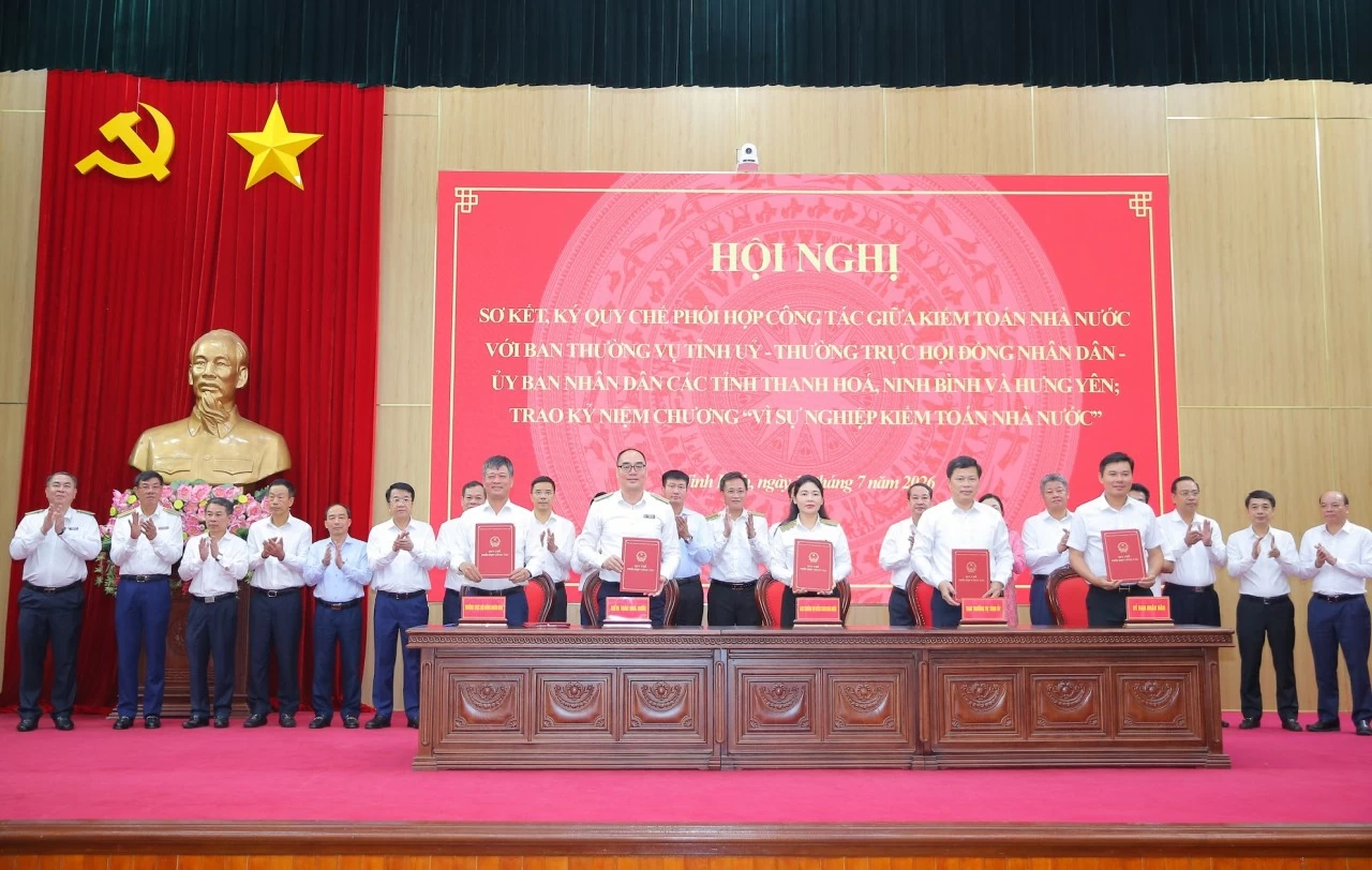 Kiểm toán Nhà nước ký Quy chế phối hợp với Thanh Hóa, Ninh Bình và Hưng Yên