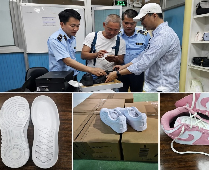 Triệt phá đường dây sản xuất gần 50.000 đôi giày giả mạo Nike xuất khẩu sang Hoa Kỳ Triệt phá đường dây sản xuất gần 50.000 đôi giày giả mạo Nike xuất khẩu sang Hoa Kỳ