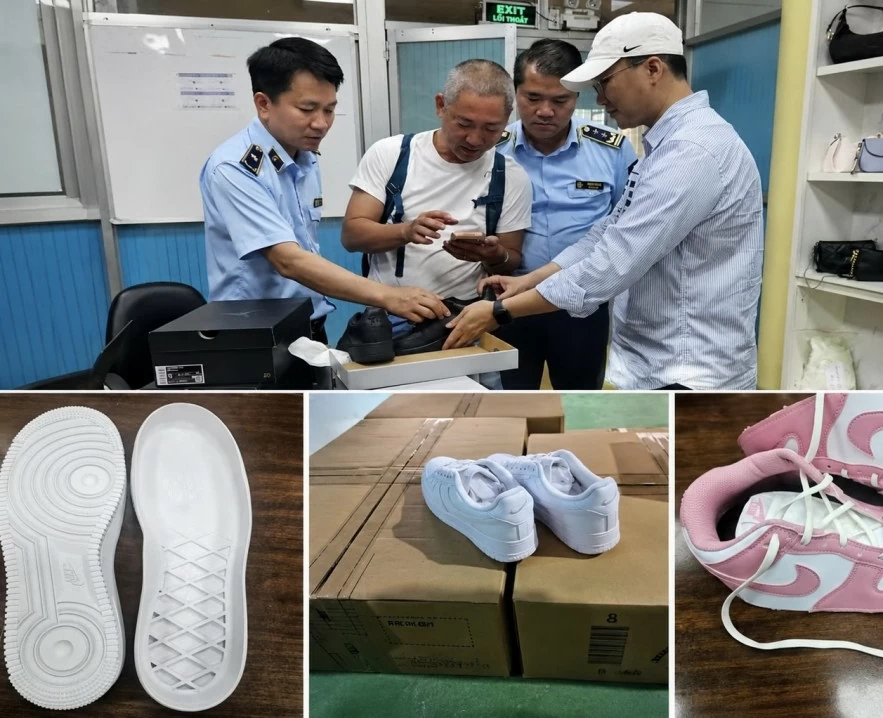Triệt phá đường dây sản xuất gần 50.000 đôi giày giả mạo Nike xuất khẩu sang Hoa Kỳ Triệt phá đường dây sản xuất gần 50.000 đôi giày giả mạo Nike xuất khẩu sang Hoa Kỳ