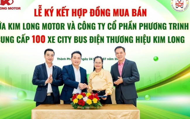 KIM LONG MOTOR cung cấp 100 xe buýt điện cho Phương Trinh Buslines, thúc đẩy chuyển đổi giao thông xanh
