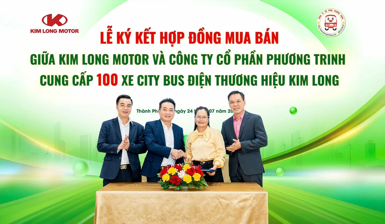 KIM LONG MOTOR cung cấp 100 xe buýt điện cho Phương Trinh Buslines, thúc đẩy chuyển đổi giao thông xanh KIM LONG MOTOR cung cấp 100 xe buýt điện cho Phương Trinh Buslines, thúc đẩy chuyển đổi giao thông xanh- Ảnh 1.