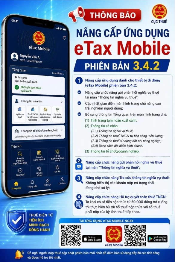 Cục Thuế ra mắt ứng dụng eTax Mobile phiên bản mới gia tăng tiện ích cho người nộp thuế Ra mắt ứng dụng eTax Mobile phiên bản mới gia tăng tiện ích cho người nộp thuế