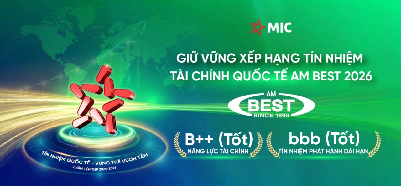 MIC tăng trưởng 33,6% doanh thu phí bảo hiểm gốc, năm thứ hai liên tiếp được AM Best xếp hạng B++
