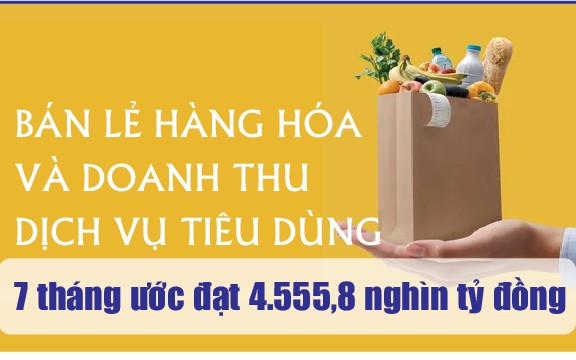 Infographics: Bán lẻ hàng hóa và doanh thu dịch vụ tiêu dùng 7 tháng tăng 13,1%