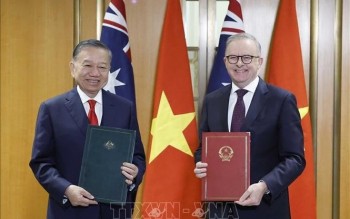 Tổng Bí thư, Chủ tịch nước Tô Lâm chứng kiến trao các văn kiện hợp tác giữa Việt Nam và Australia