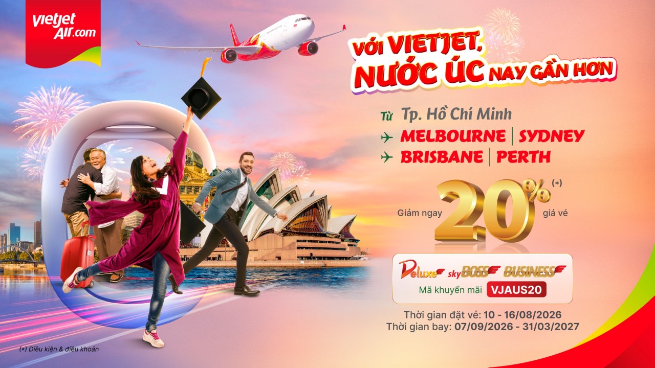 Cùng Vietjet đến sân bay phía Tây mới của Sydney, thêm trải nghiệm du lịch hấp dẫn tại “xứ sở chuột túi” với ưu đãi 20%
