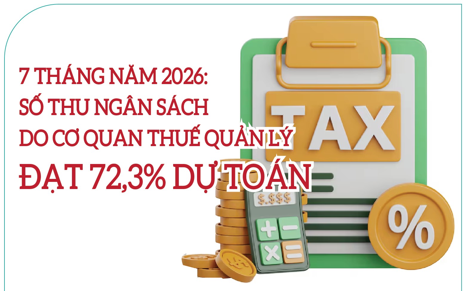 Infographics: Ngành Thuế thu ngân sách đạt 72,3% dự toán