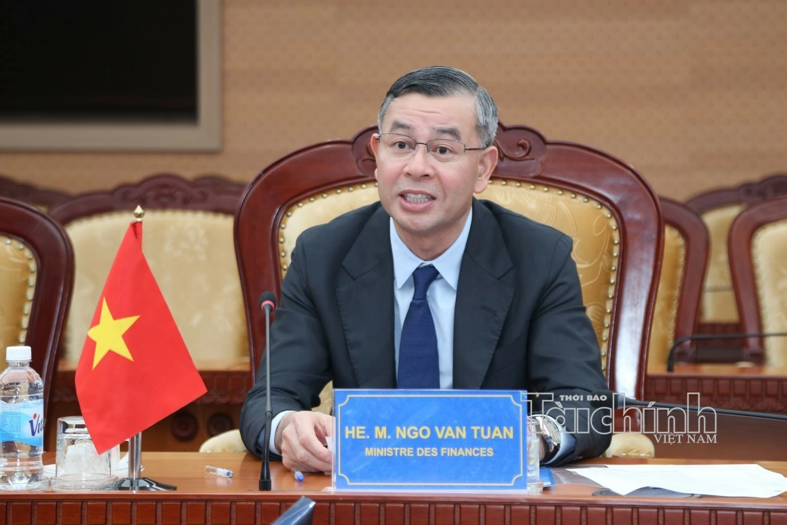 Bộ trưởng Ngô Văn Tuấn tiếp Đại sứ Pháp Olivier Brochet chào từ biệt kết thúc nhiệm kỳ