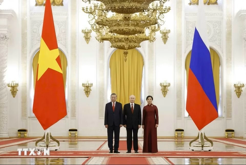 Tổng thống Nga Putin chủ trì Lễ đón Tổng Bí thư, Chủ tịch nước Tô Lâm cùng Phu nhân