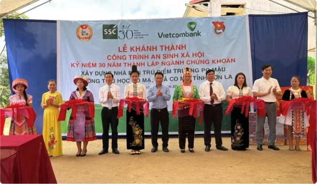 Vietcombank khánh thành nhà bán trú Trường Tiểu học Co Mạ, tiếp sức học sinh vùng cao Sơn La