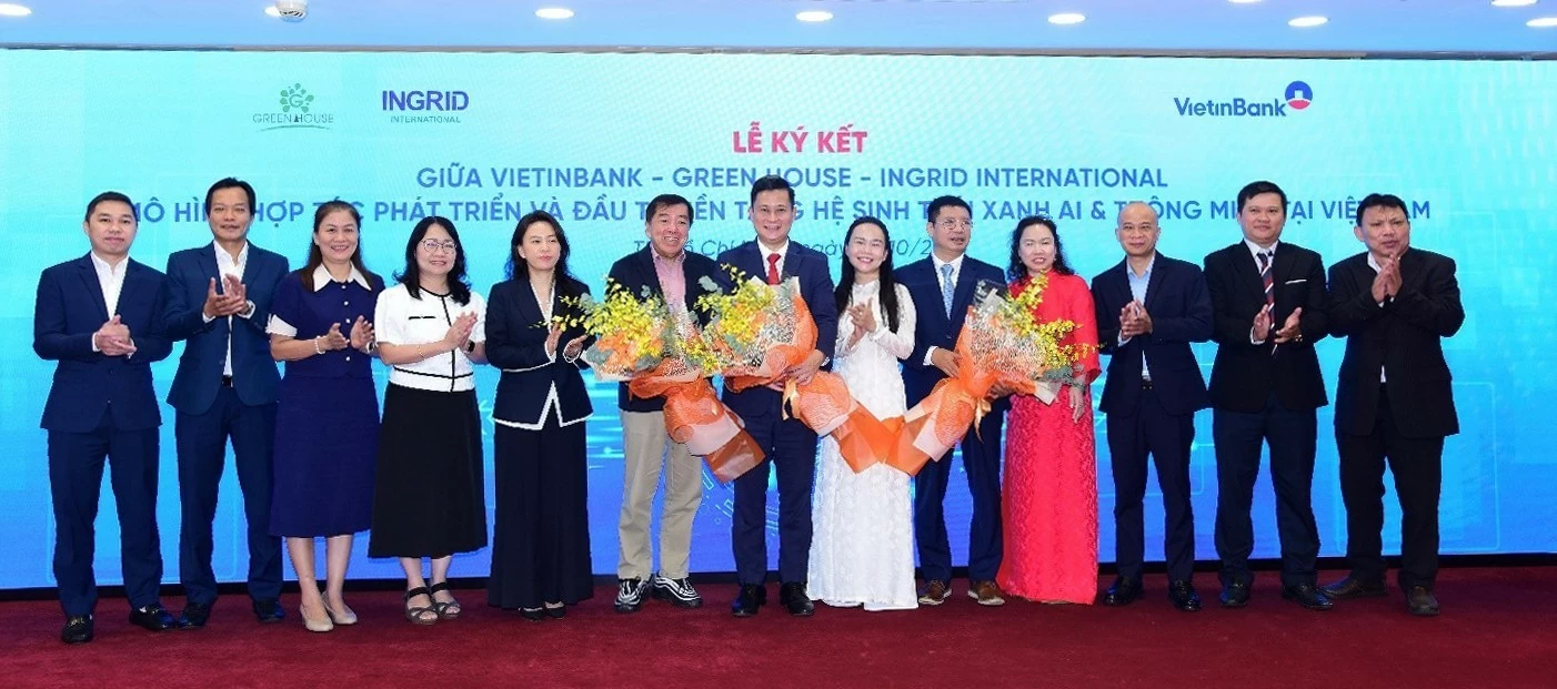 VietinBank “bắt tay” GreenHouse và Ingrid International: Thúc đẩy hệ sinh thái  xanh AI và chuyển đổi số toàn diện