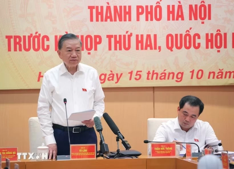 Tổng Bí thư, Chủ tịch nước Tô Lâm dự buổi làm việc chuẩn bị Kỳ họp thứ Hai, Quốc hội khóa XVI của Đoàn đại biểu Quốc hội Hà Nội