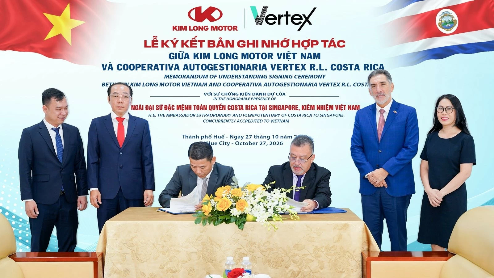 KIM LONG MOTOR hợp tác với đối tác Costa Rica, mở cơ hội đưa dòng xe Việt vào thị trường Trung Mỹ