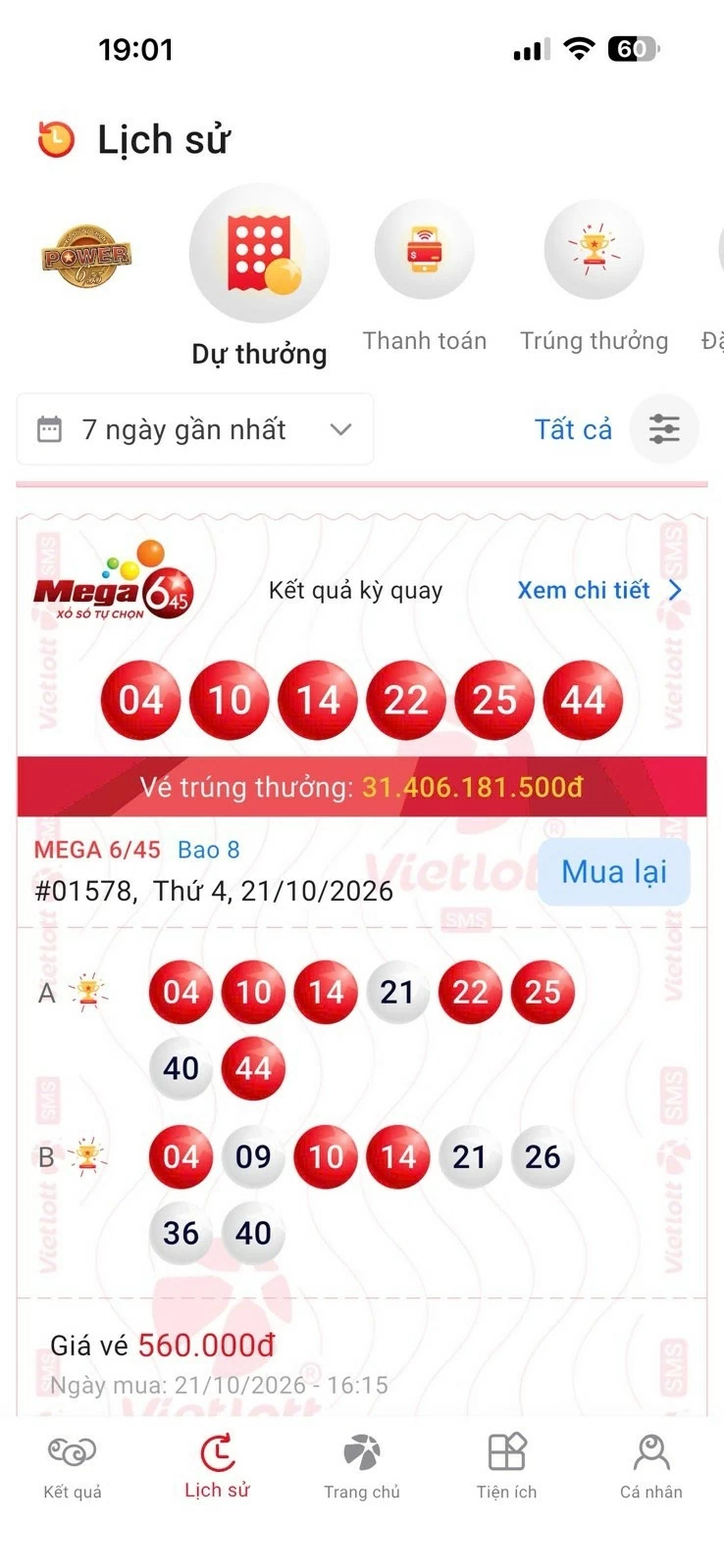 Duy trì bộ số yêu thích trong thời gian dài, người đàn ông tại TP. Hải Phòng trúng xổ số Vietlott hơn 31 tỷ đồng Duy trì bộ số yêu thích trong thời gian dài, người đàn ông tại TP. Hải Phòng trúng xổ số Vietlott hơn 31 tỷ đồng