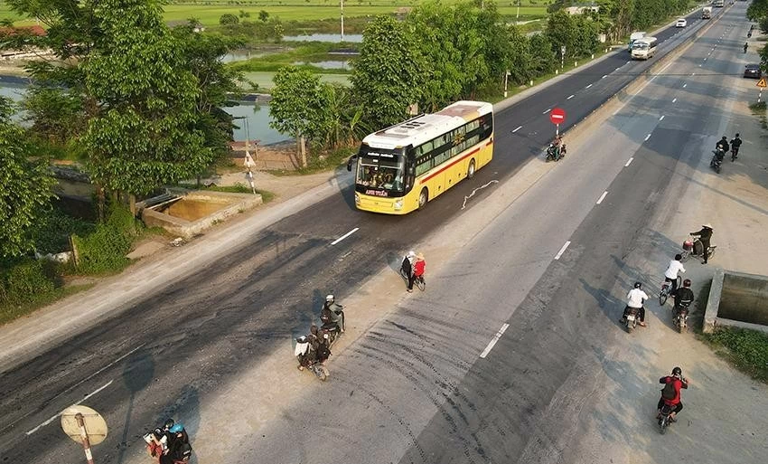 Một đoạn Quốc lộ 1 qua Hà Tĩnh (Ảnh: 
