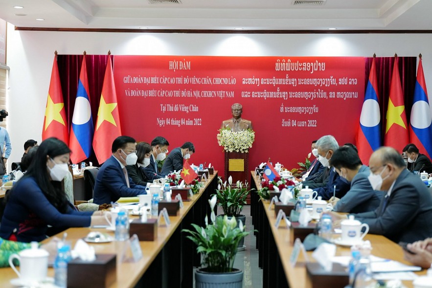 Thủ đô Hà Nội và Thủ đô Viêng Chăn (Lào) đẩy mạnh hợp tác trên nhiều lĩnh vực