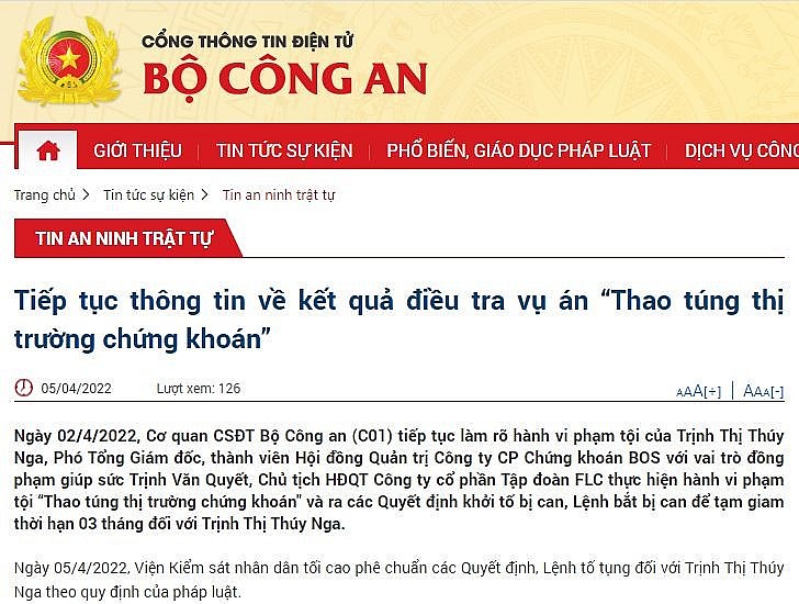 Vụ việc tại FLC: Bắt Phó Tổng giám đốc Chứng khoán BOS vì đồng phạm với Trịnh Văn Quyết