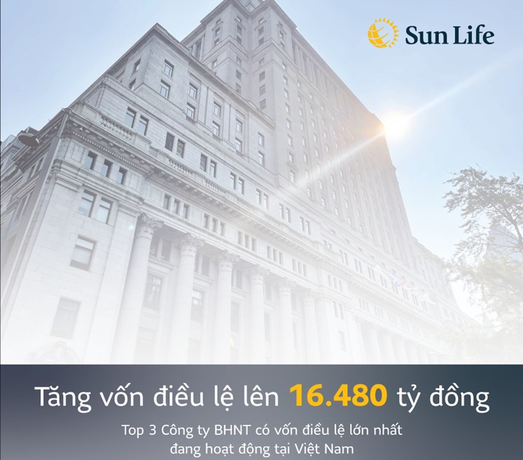 Sun Life Việt Nam tăng vốn điều lệ lên 16.480 tỷ đồng