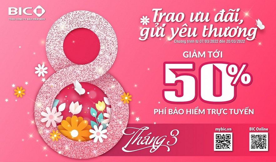 BIC ưu đãi tới 50% nhiều sản phẩm bảo hiểm nhân ngày Quốc tế Phụ nữ 8/3