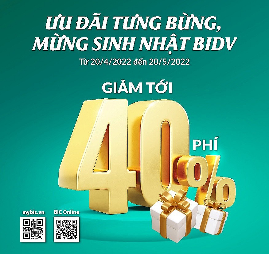 BIC ưu đãi tới 40% nhiều sản phẩm bảo hiểm nhân kỷ niệm 65 năm ngày thành lập BIDV