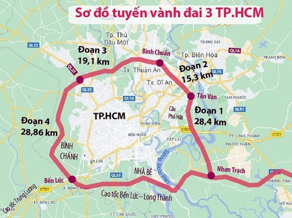 TP. Hồ Chí Minh: Đề xuất sử dụng 50% vốn ngân sách địa phương cho dự án đường vành đai 3