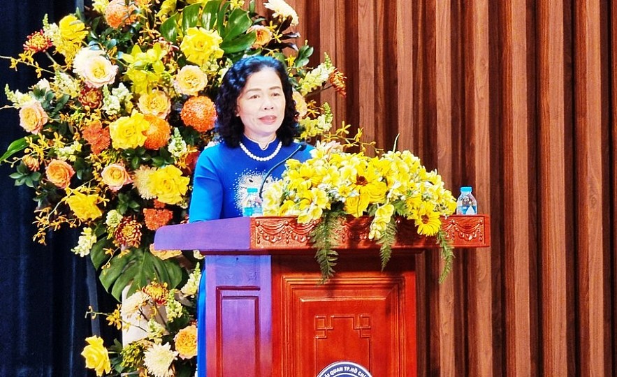 Thứ trưởng Vũ Thị Mai phát biểu chỉ đạo tại hội nghị. Ảnh Đỗ Doãn