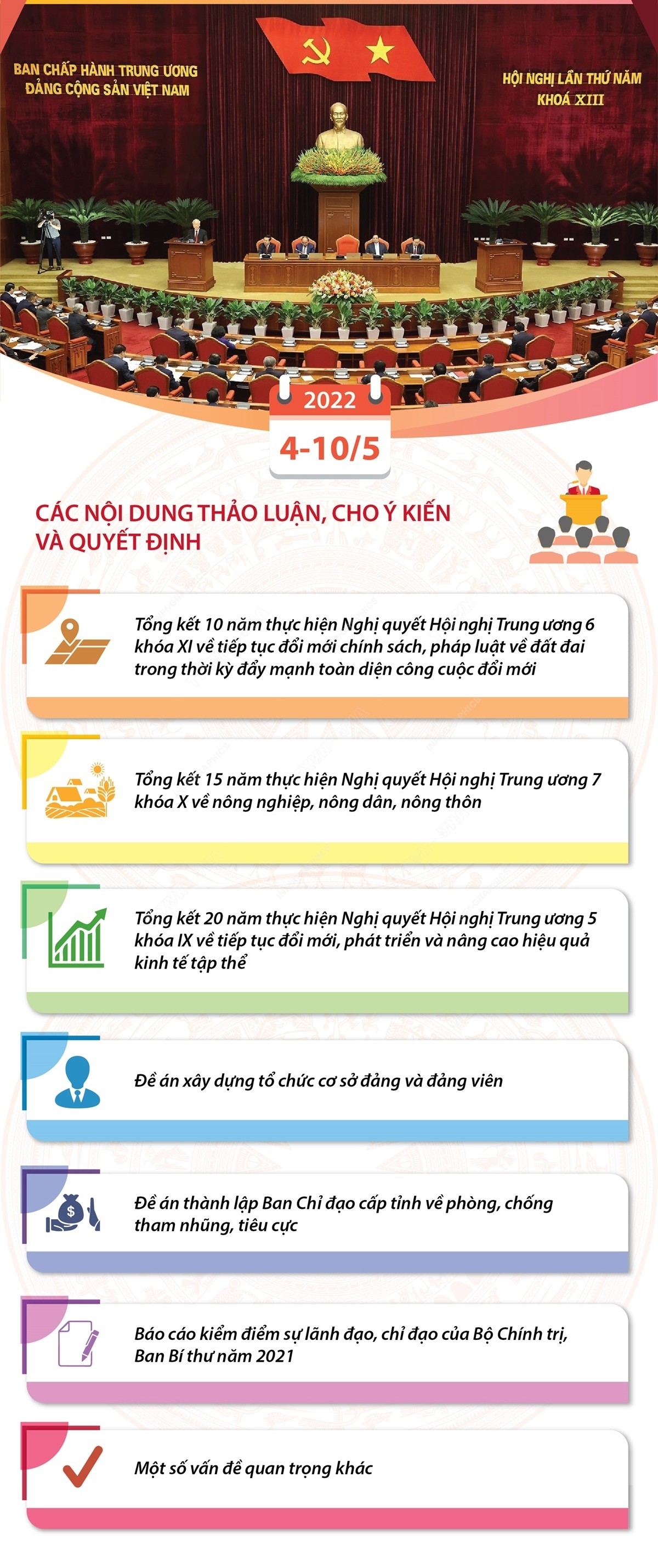 Những nội dung chính của Hội nghị lần thứ năm Ban Chấp hành Trung ương Đảng khóa XIII