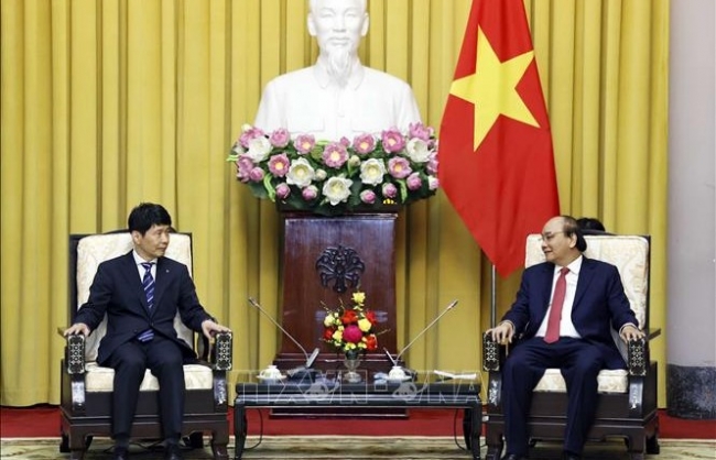 Chủ tịch nước Nguyễn Xuân Phúc tiếp Thống đốc tỉnh Gunma, Nhật Bản Yamamoto Ichita