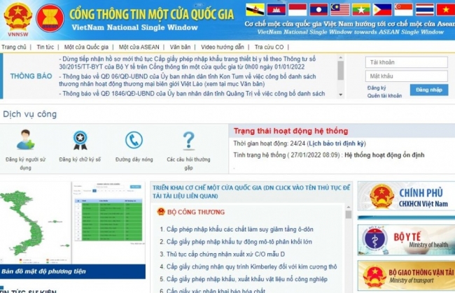 Chính thức có chức năng cảnh báo chống ùn tắc trên Cổng thông tin một cửa quốc gia