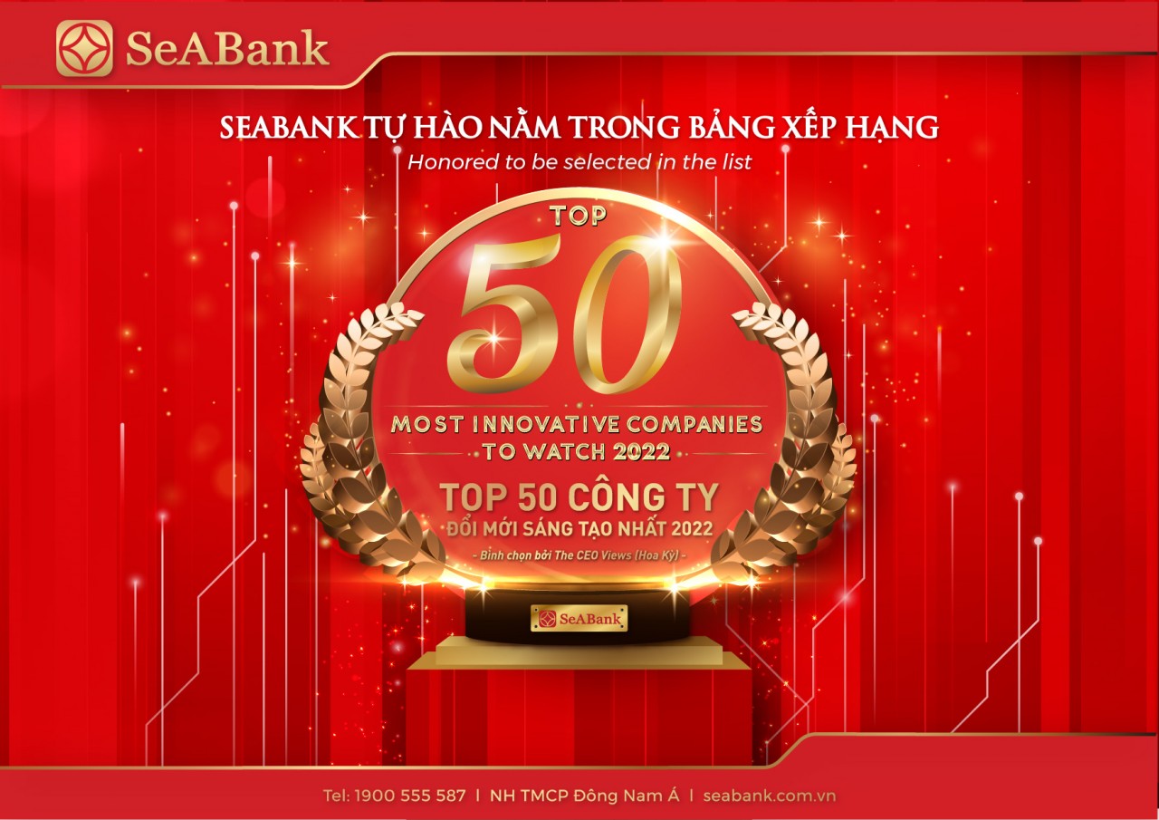 SeABank lọt top 50 công ty đổi mới sáng tạo nhất 2022 lĩnh vực kinh doanh và công nghệ