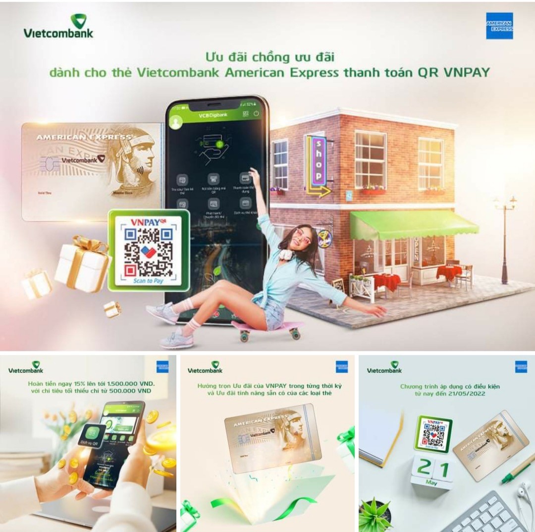 “Lướt QR” cùng Vietcombank AMEX – Hoàn tiền lên tới 1,5 triệu đồng