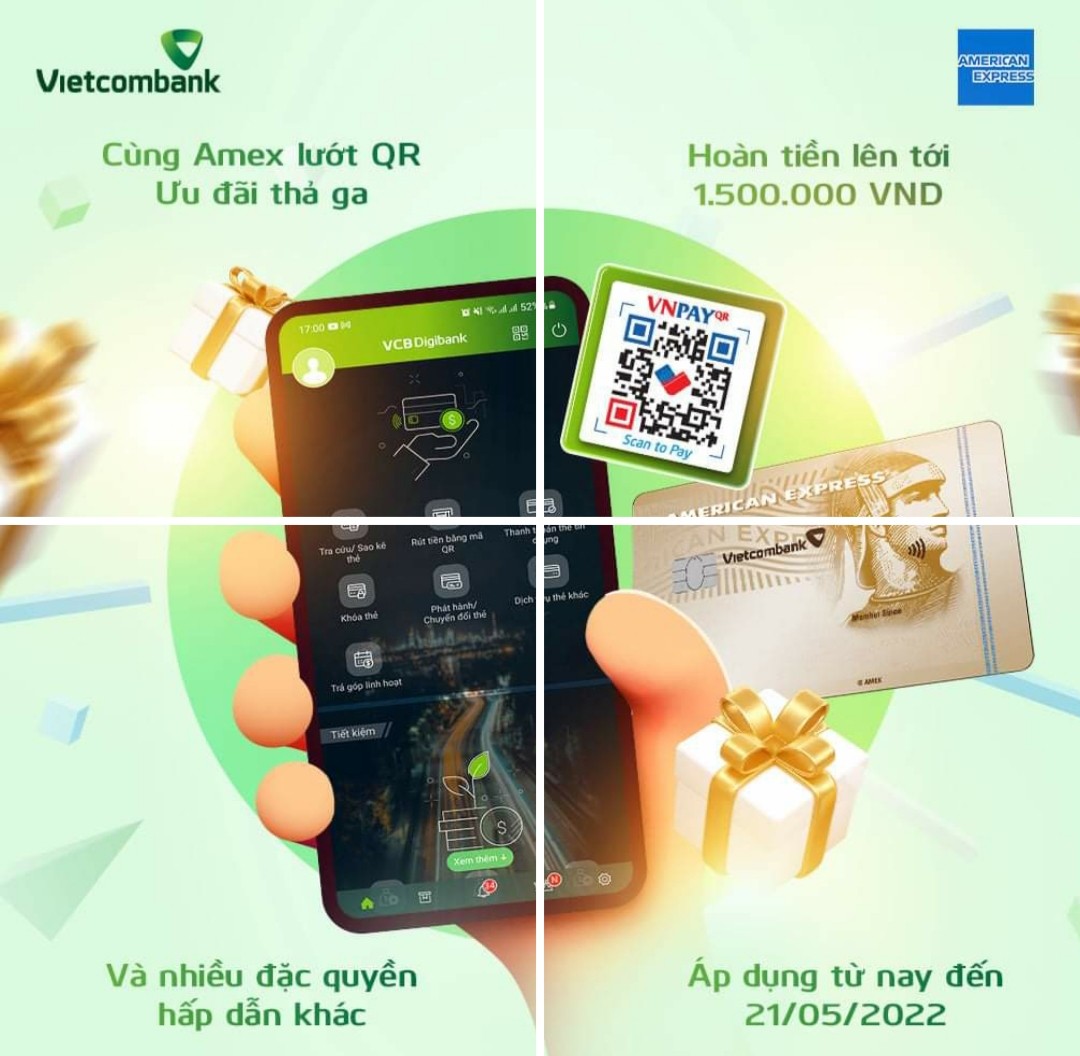 Thêm một tiện ích tuyệt vời cho chủ thẻ tín dụng Vietcombank AMEX.