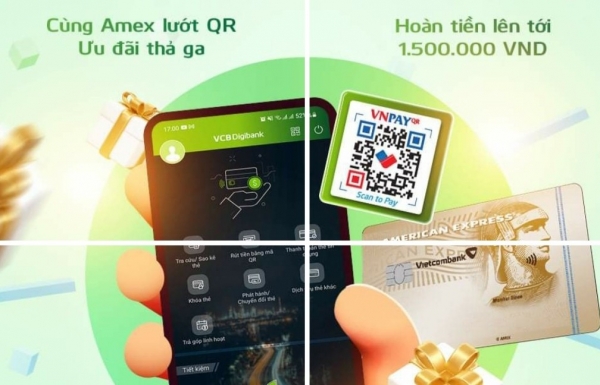 “Lướt QR” cùng Vietcombank AMEX – Hoàn tiền lên tới 1,5 triệu đồng