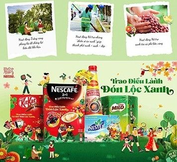 cung nestle viet nam trao dieu lanh don loc xanh trong mua tet 2022