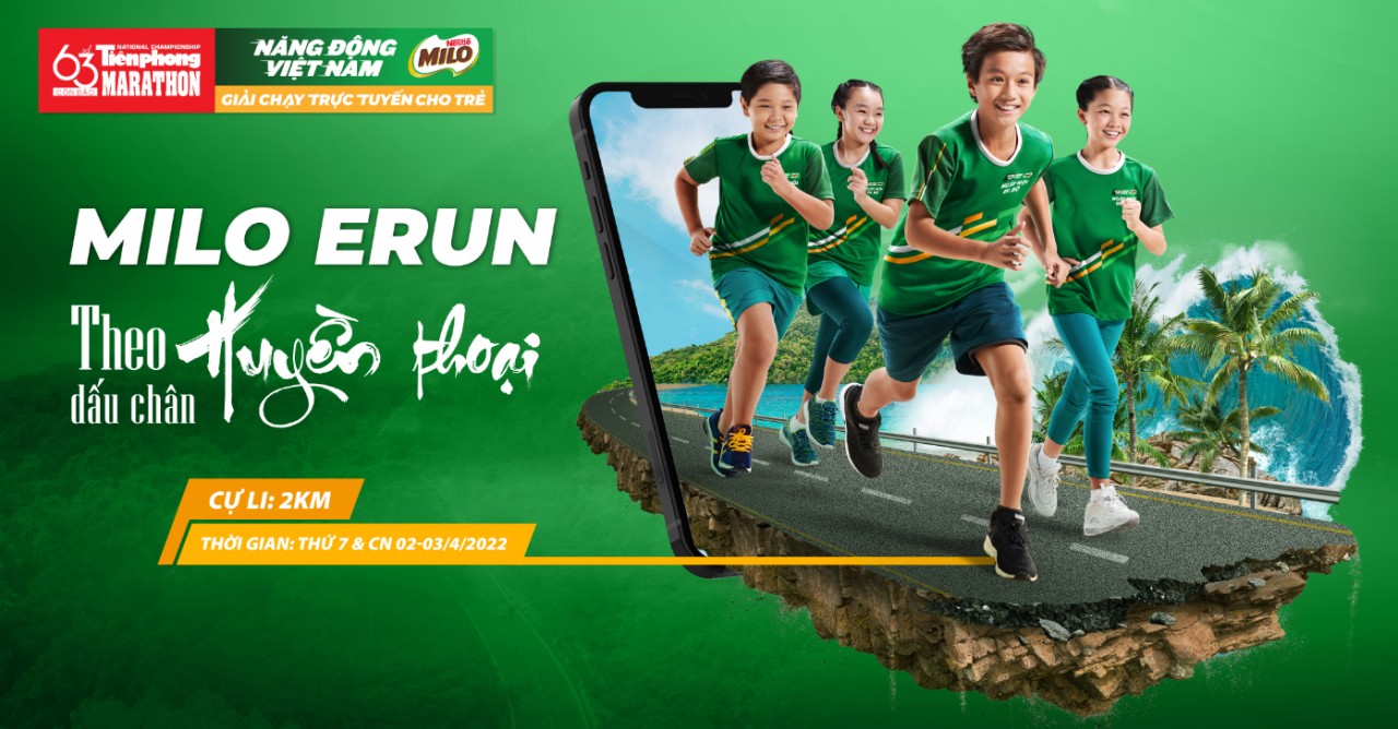 Giải chạy bộ trực tuyến MILO Erun được Nestlé MILO tổ chức song hành cùng giải Tiền Phong Marathon 2022 với chủ đề “Theo dấu chân huyền thoại”.