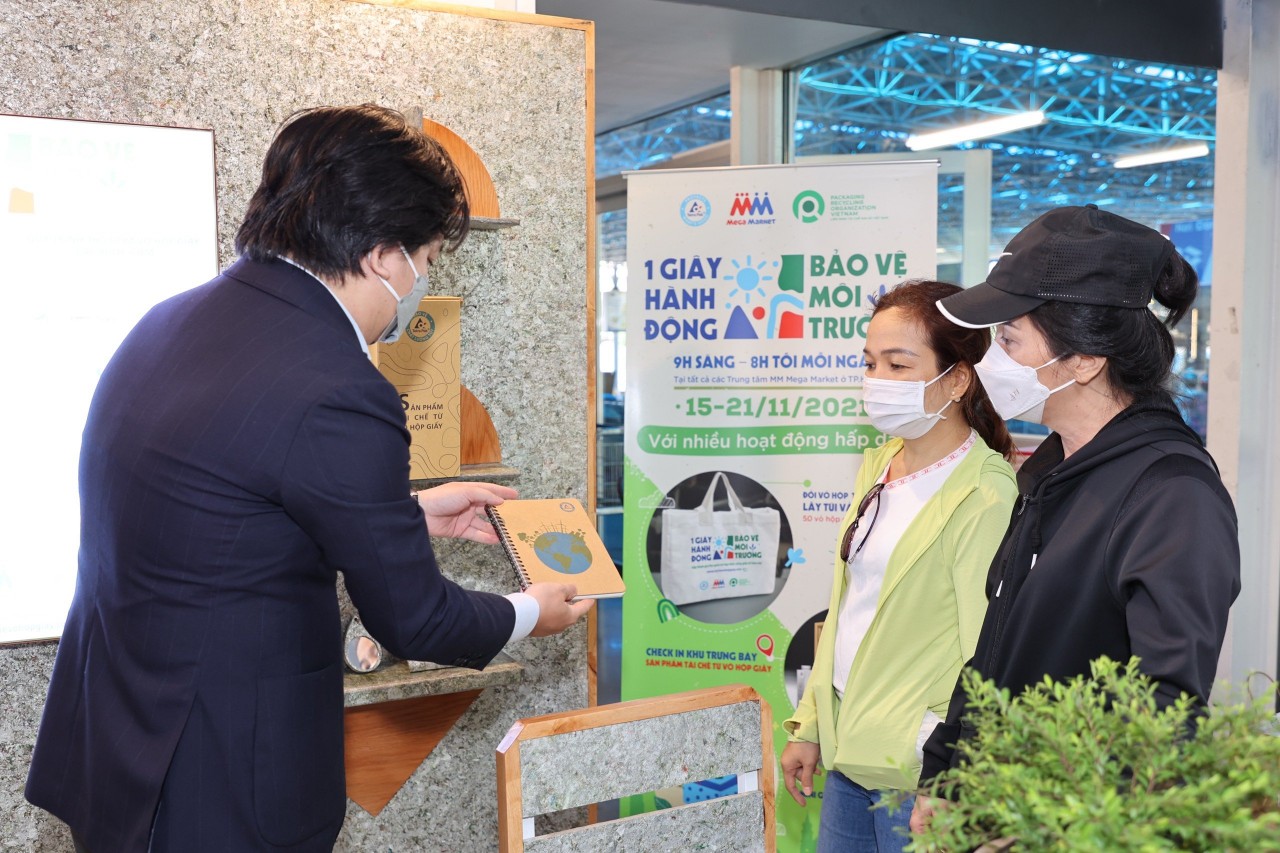 Tái khởi động chương trình thu gom vỏ hộp giấy tại các siêu thị MM ở Hà Nội và TP. Hồ Chí Minh