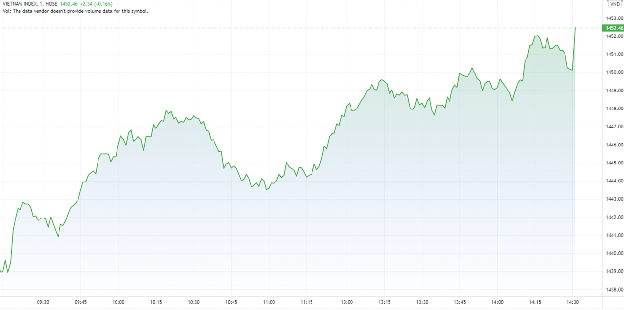 Cổ phiếu vừa và nhỏ tăng dữ dội, GVR kéo VN-Index qua 1450