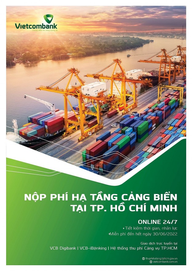 Vietcombank cung cấp dịch vụ nộp phí hạ tầng cảng biển online 24/7 trên địa bàn TP. Hồ Chí Minh