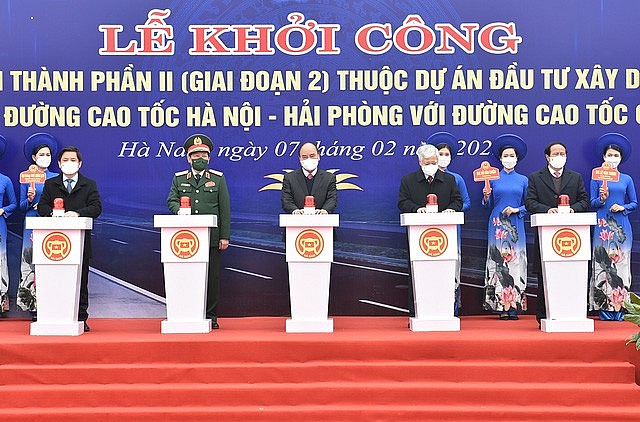 Chủ tịch nước dự lễ khởi công tuyến đường kết nối hai cao tốc Hà Nội - Hải Phòng với Cầu Giẽ - Ninh Bình