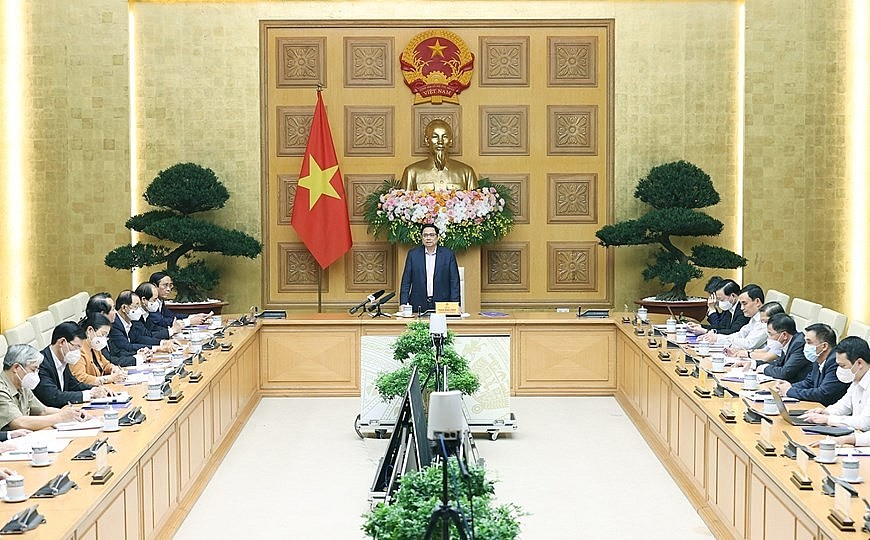 Hình ảnh Thủ tướng Phạm Minh Chính làm việc với Trung ương Hội Người cao tuổi Việt Nam