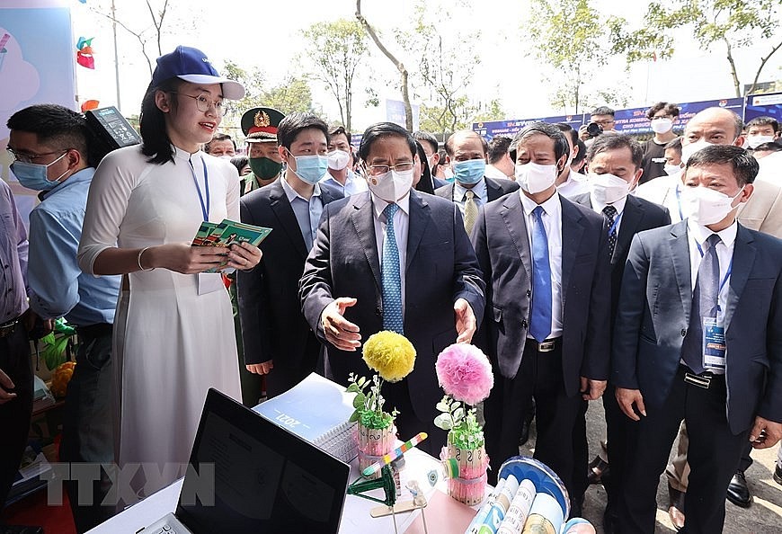 Hinh ảnh Thủ tướng Phạm Minh Chính dự Ngày hội khởi nghiệp quốc gia của học sinh, sinh viên