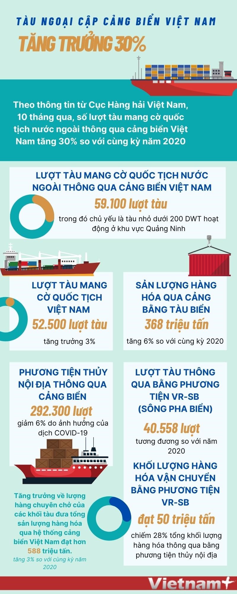 [Infographics] Tau ngoai cap cang bien Viet Nam tang truong 30% hinh anh 1