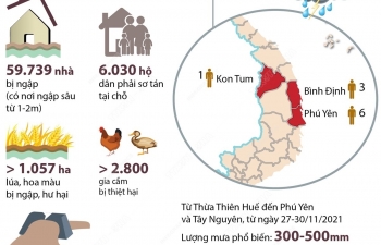 Trung Bộ mưa lớn, thiệt hại ở nhiều nơi
