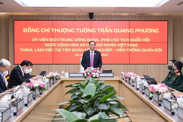 Phó Chủ tịch Quốc hội Trần Quang Phương thăm và làm việc với Tập đoàn Công nghiệp - Viễn thông Quân đội