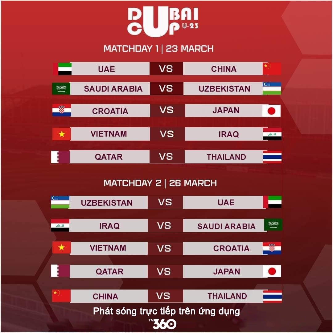 Viettel đã có bản quyền truyền hình U23 Dubai Cup, khán giả có thể chọn bình luận viên xem U23 Việt Nam