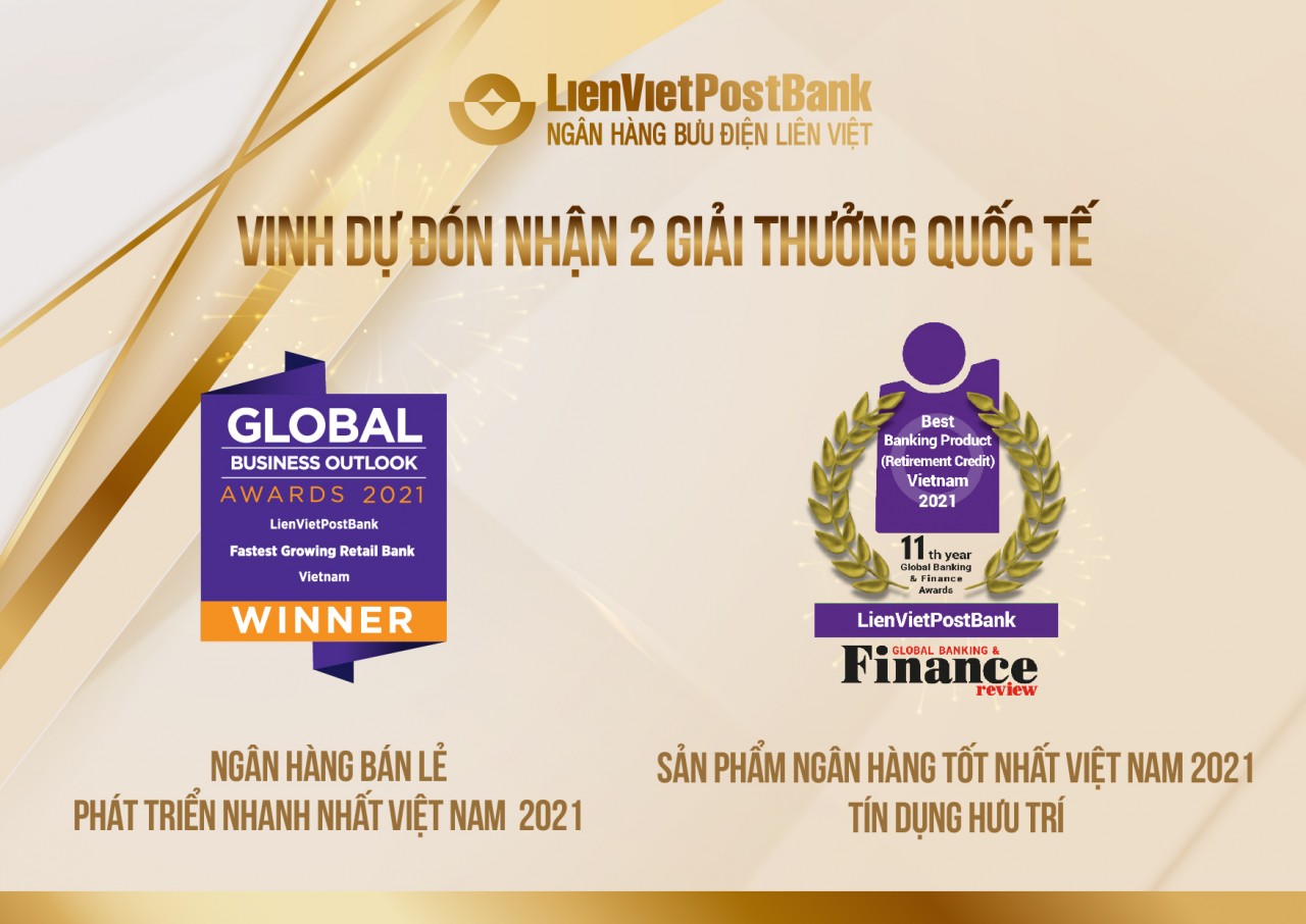 LienVietPostBank vinh dự nhận 2 giải thưởng quốc tế uy tín