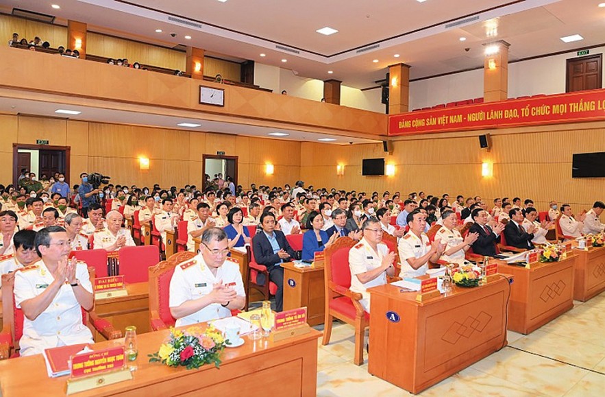 Các đại biểu tham dự Hội nghị sơ kết 1 năm thực hiện Kết luận số 01-KL/TW của Bộ Chính trị, chiều 6/5.    
