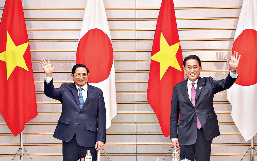 Thủ tướng Phạm Minh Chính và Thủ tướng Nhật Bản Kishida Fumio tại Hội đàm cấp cao Việt Nam - Nhật Bản, ngày 24/11/2021.