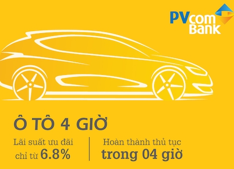 Vay mua xe ô tô chỉ trong 4 giờ với PVcombank